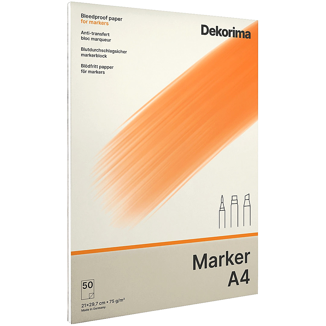 Dekorima Marker Pad A4 | Papper & Block - Konstnärsblock - Markerblock | HobbyPyssel
