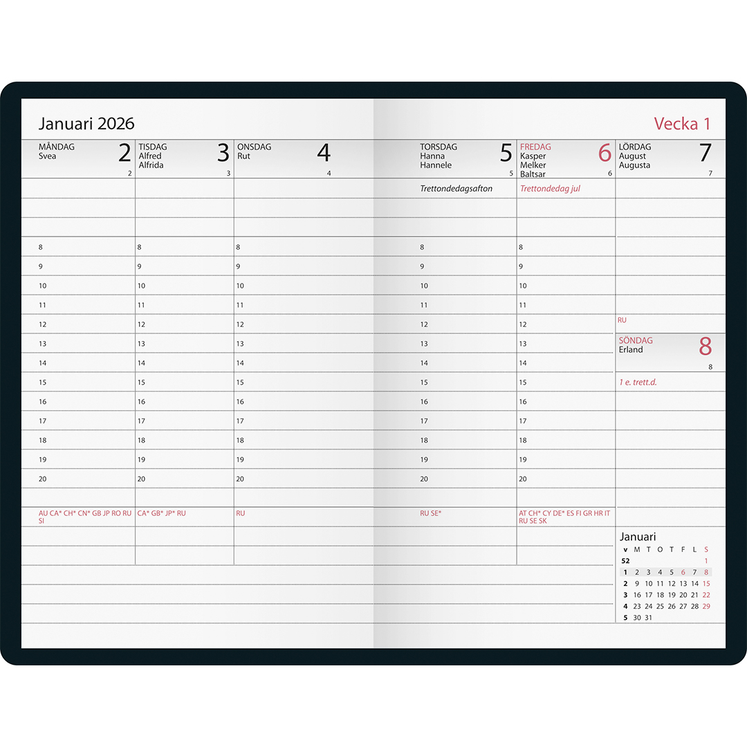 Kalender Executive Svart