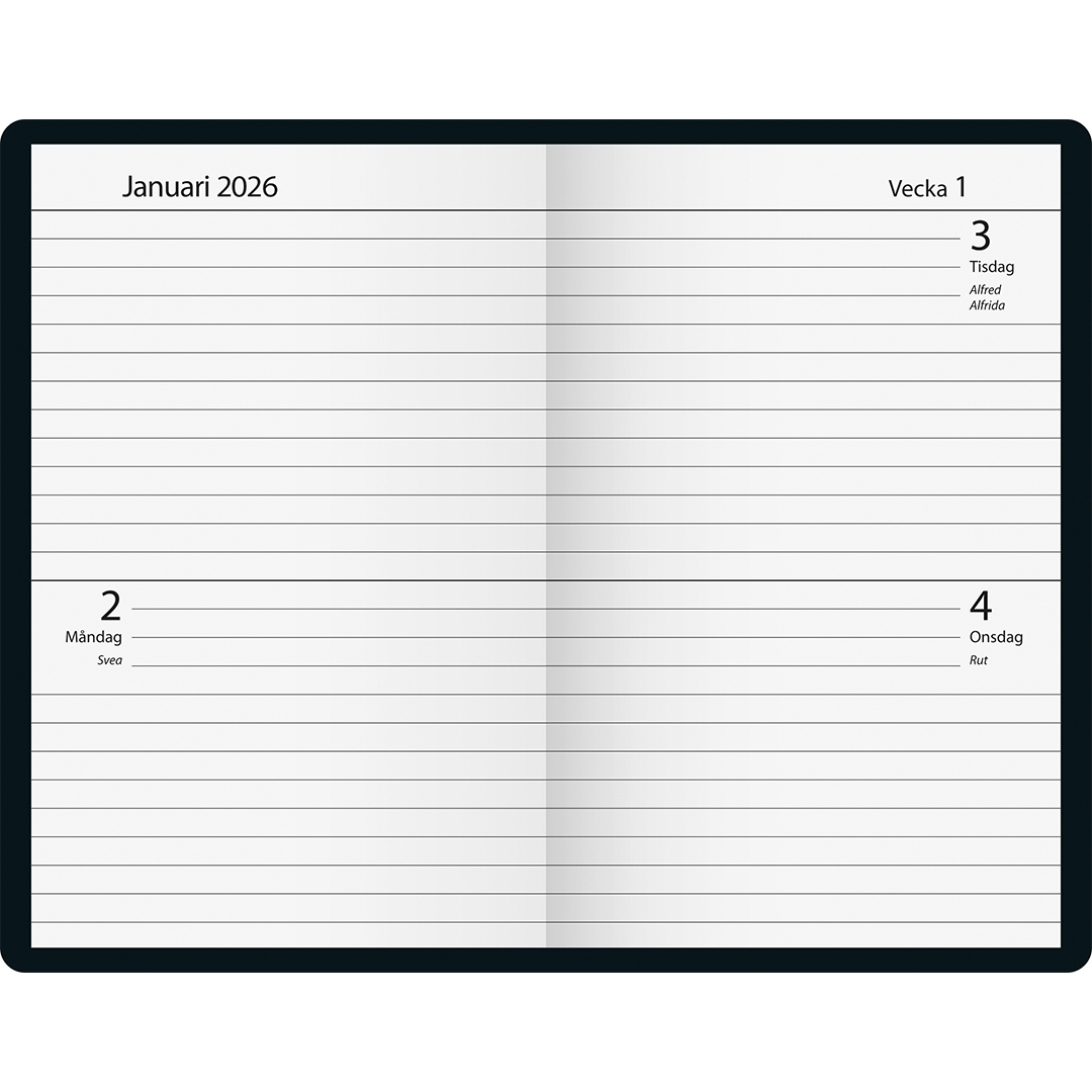 Kalender Fickdagbok Blå Konstläder