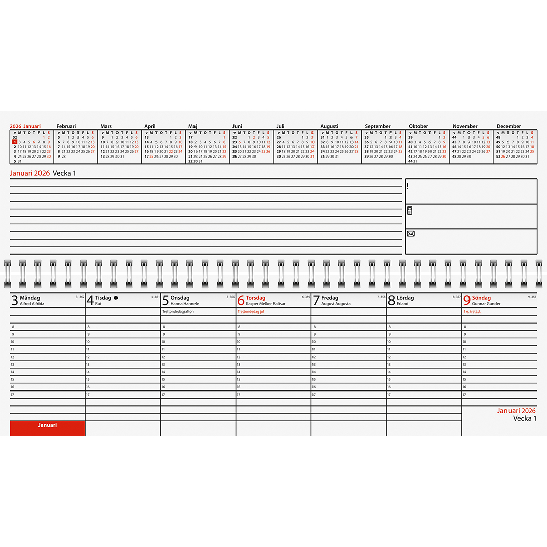 Kalender Veckoblock