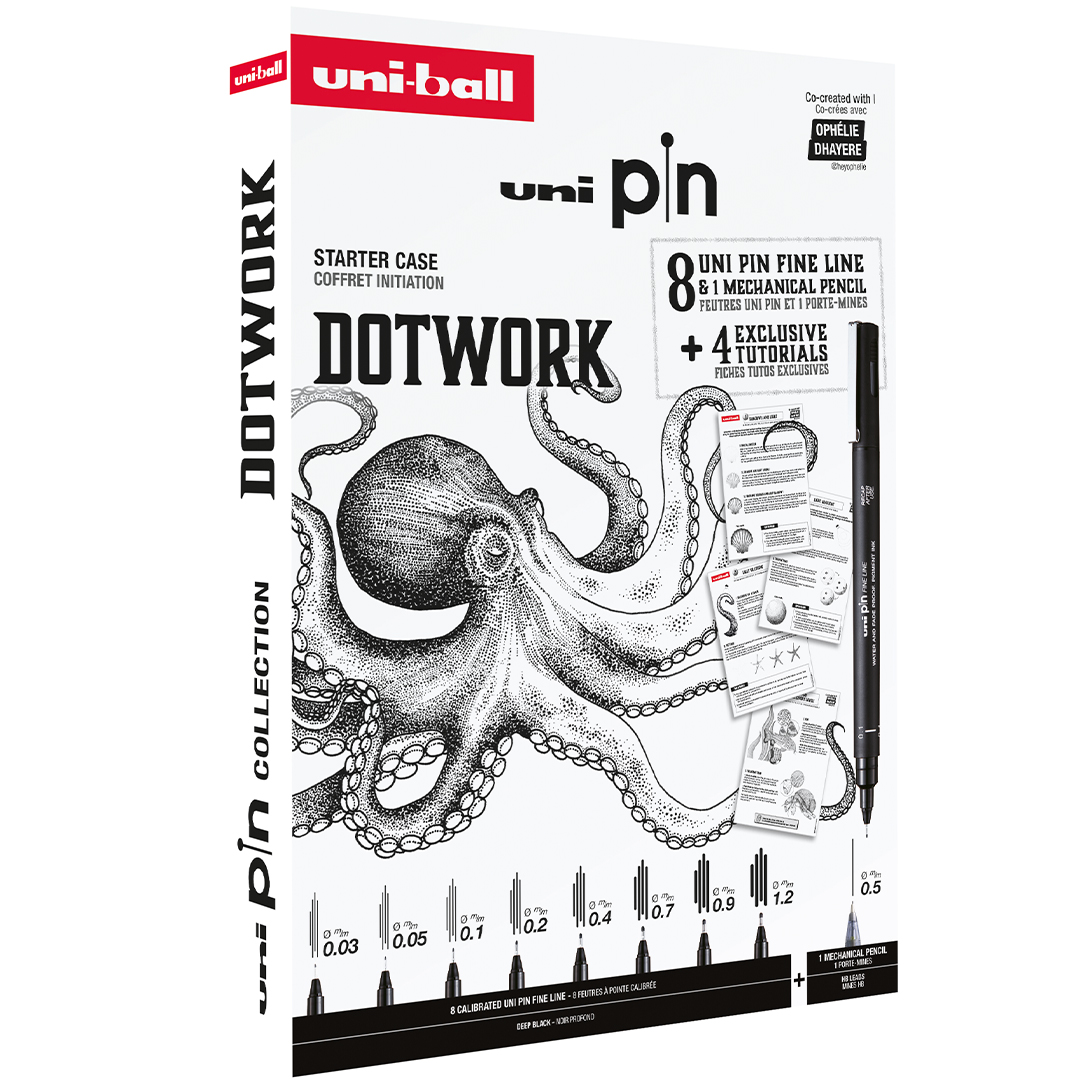 Uni Pin Fine Line Dotwork Set | Pennor - Skriva - Fineliners | HobbyPyssel