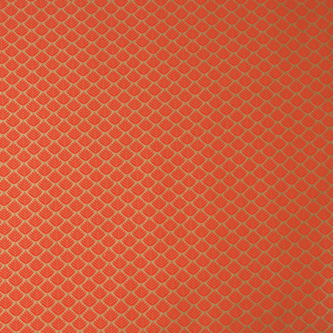 Presentpapper 35cm x 5m Kraft Red Flowers