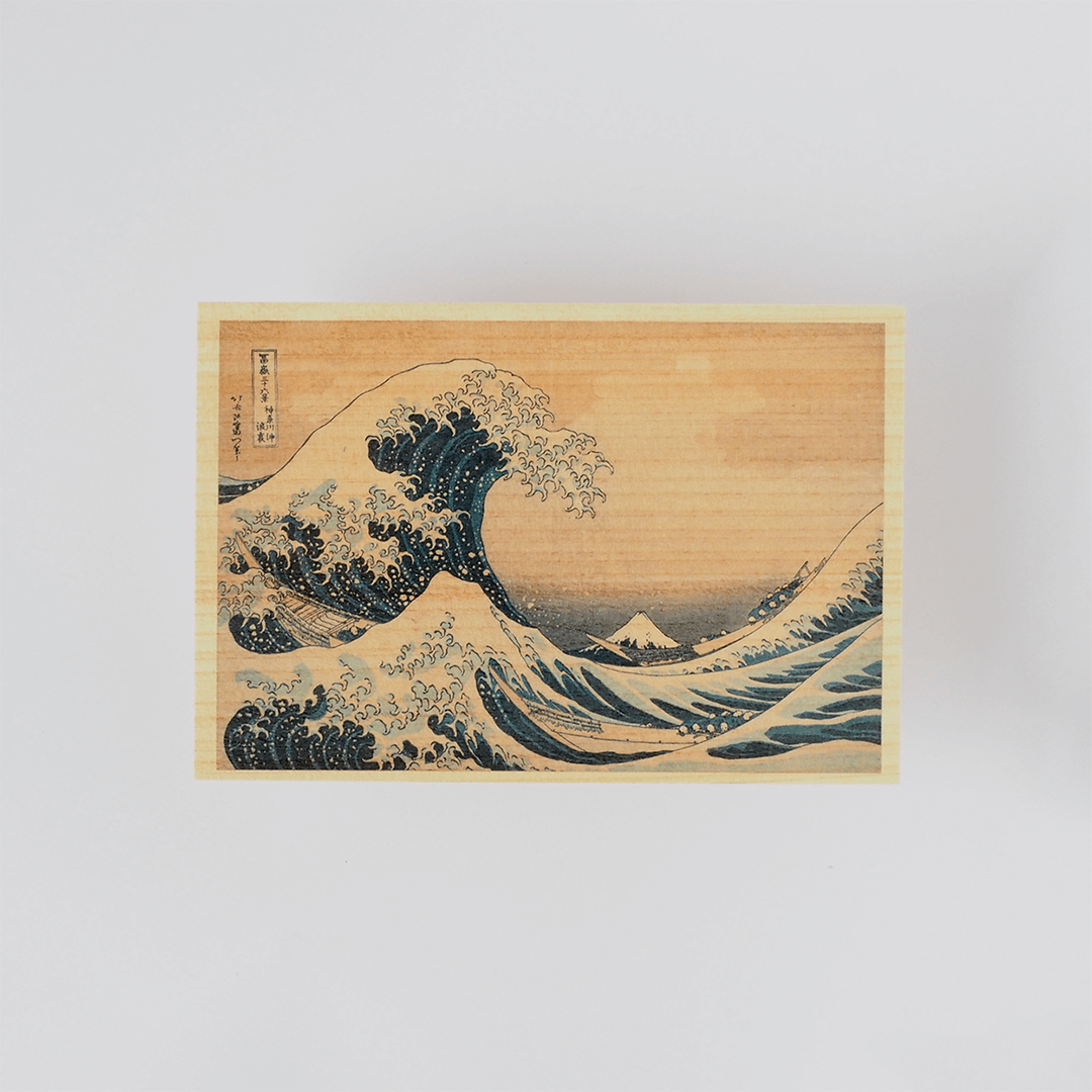 Vykort i Hinoki-trä – Hokusai ”Views of Mount Fuji” 6-set A