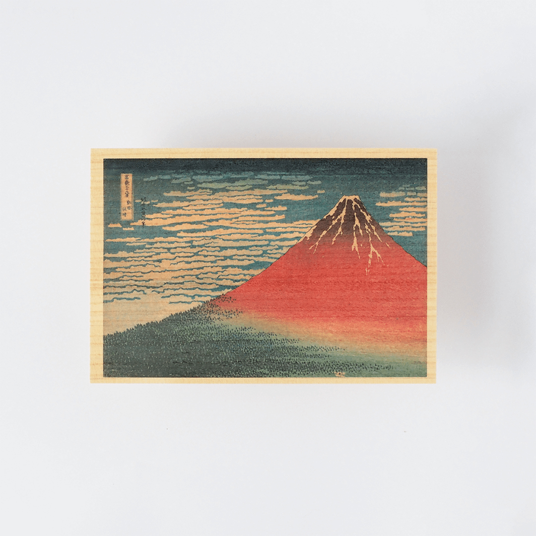 Vykort i Hinoki-trä – Hokusai ”Views of Mount Fuji” 6-set B