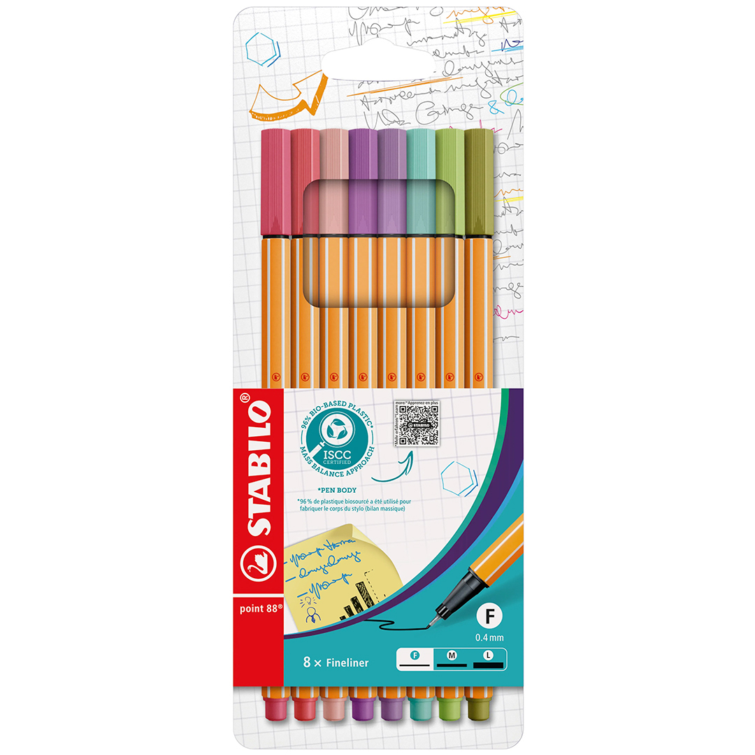 Stabilo Point 88 Fineliner 8-pack | Pennor - Skriva - Fineliners | Kontorsexperten