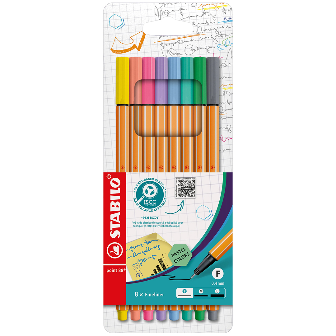 Stabilo Point 88 Fineliner 8-pack Pastell | Kundsegment - Kundsegment Art | Kontorsexperten