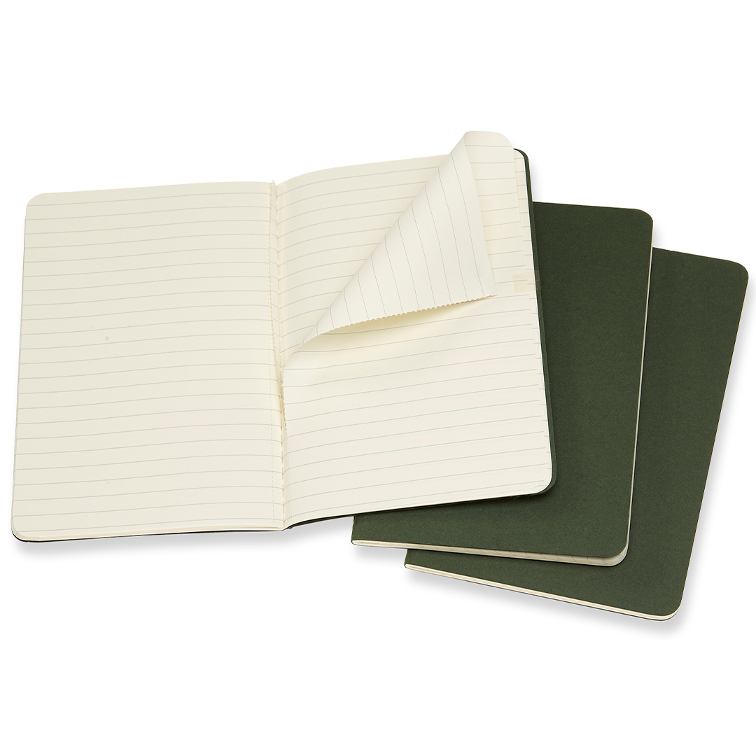 Cahier Notebook Pocket Green Linjerad