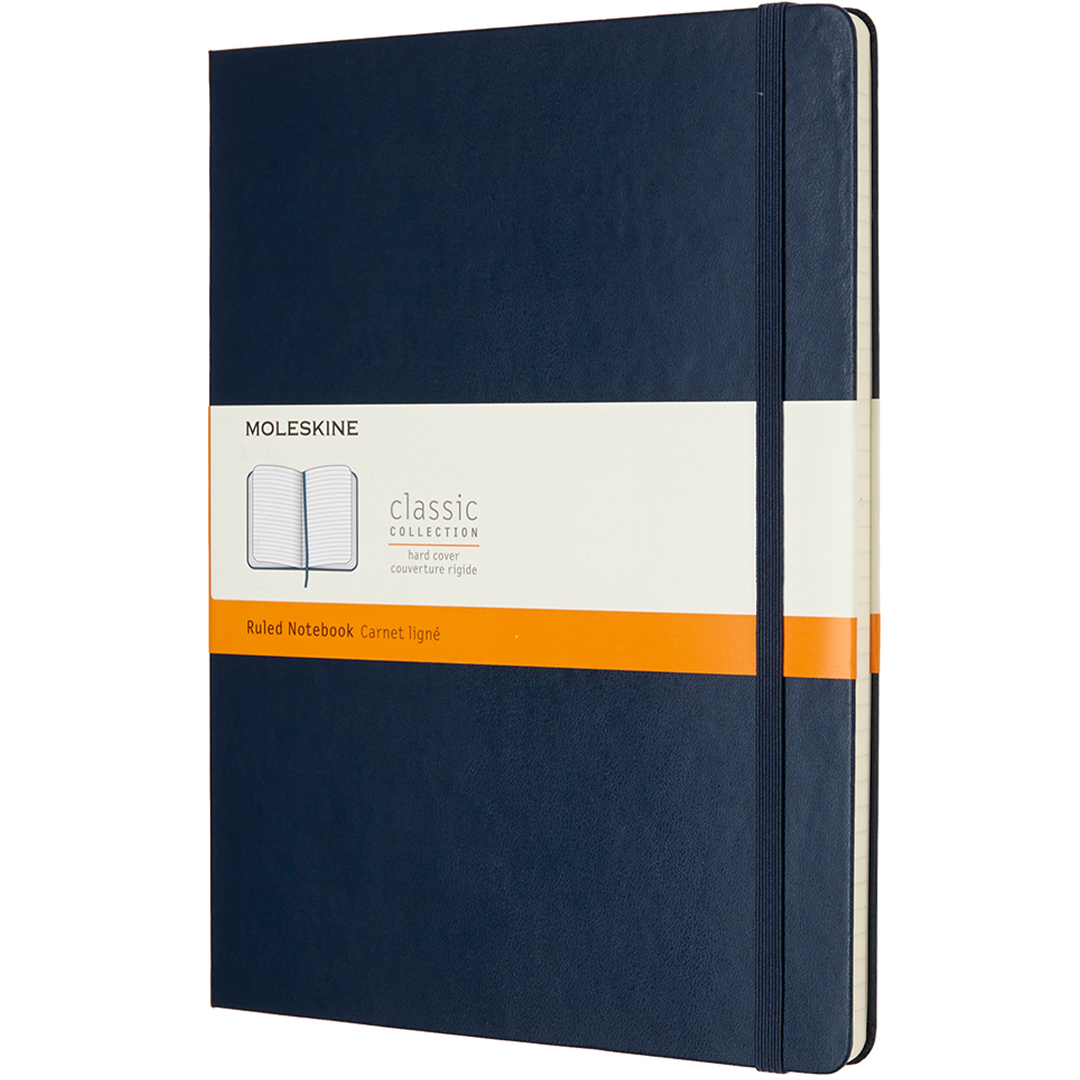 Moleskine Classic Hard Cover Notebook XL Blue Olinjerad | Produktserier - Moleskine Classic Notebook | HobbyPyssel