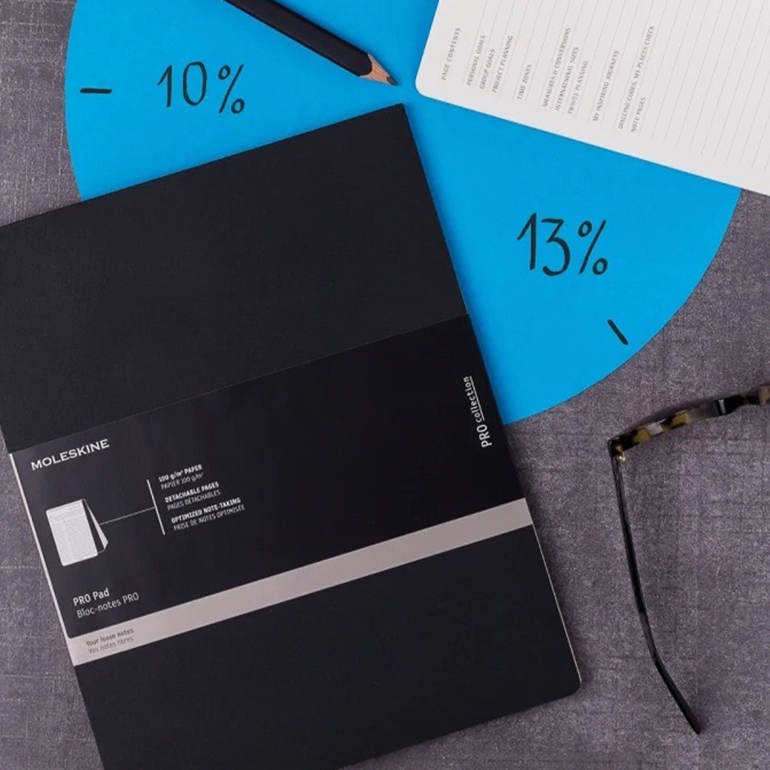 Pro Hard Cover Notebook XL Black Linjerad