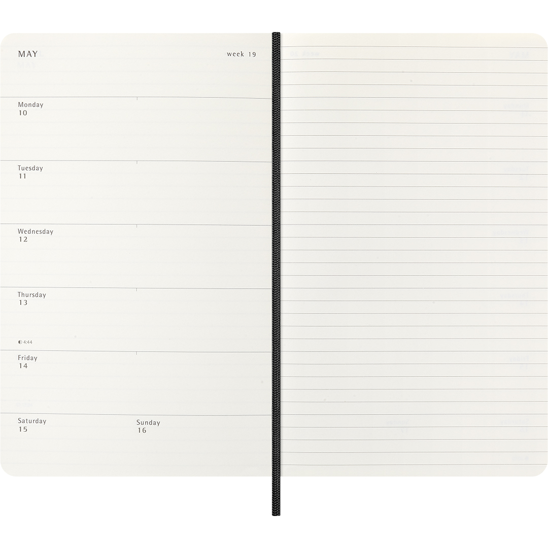 Kalender 18M WeekNote Soft Cover Large Black