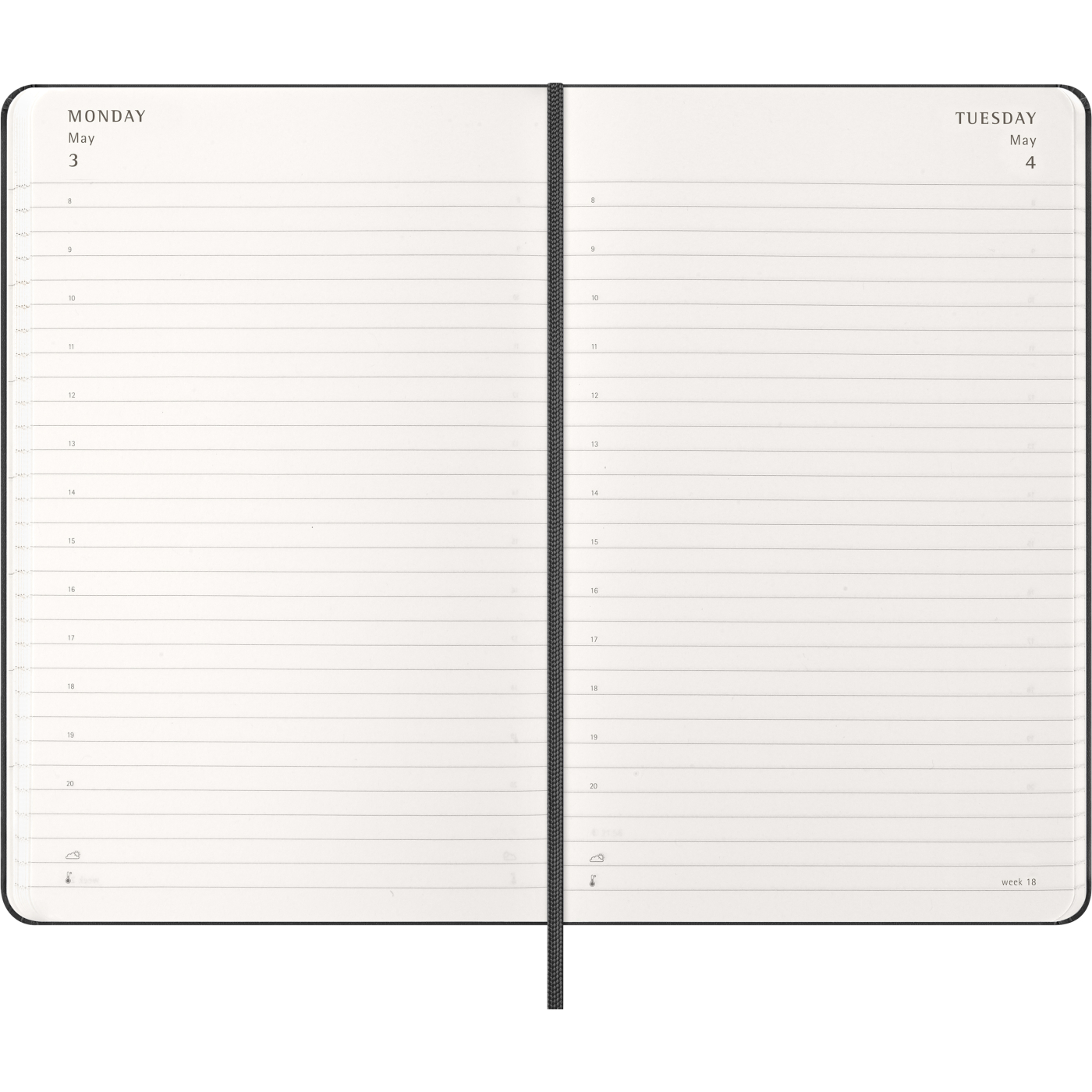 Kalender 12M Daily 2027 Hardcover Large Black
