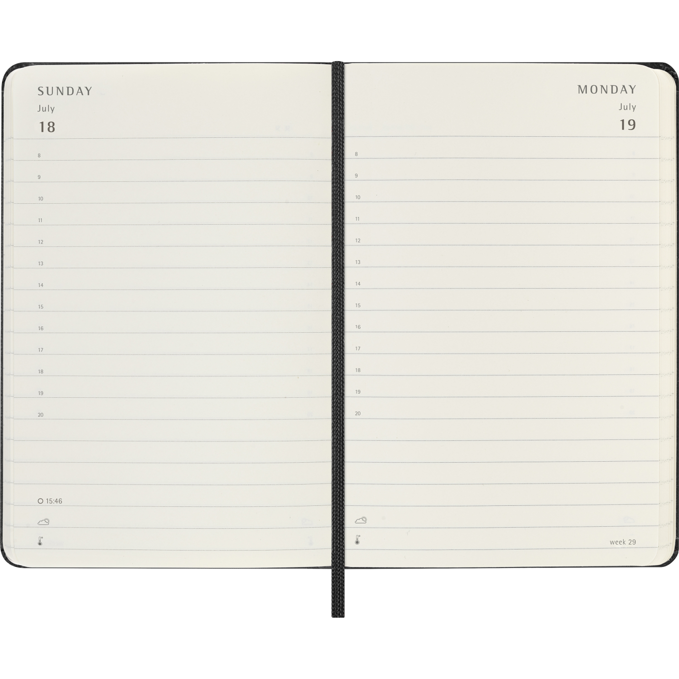 Kalender 12M Daily 2027 Hardcover Pocket Black