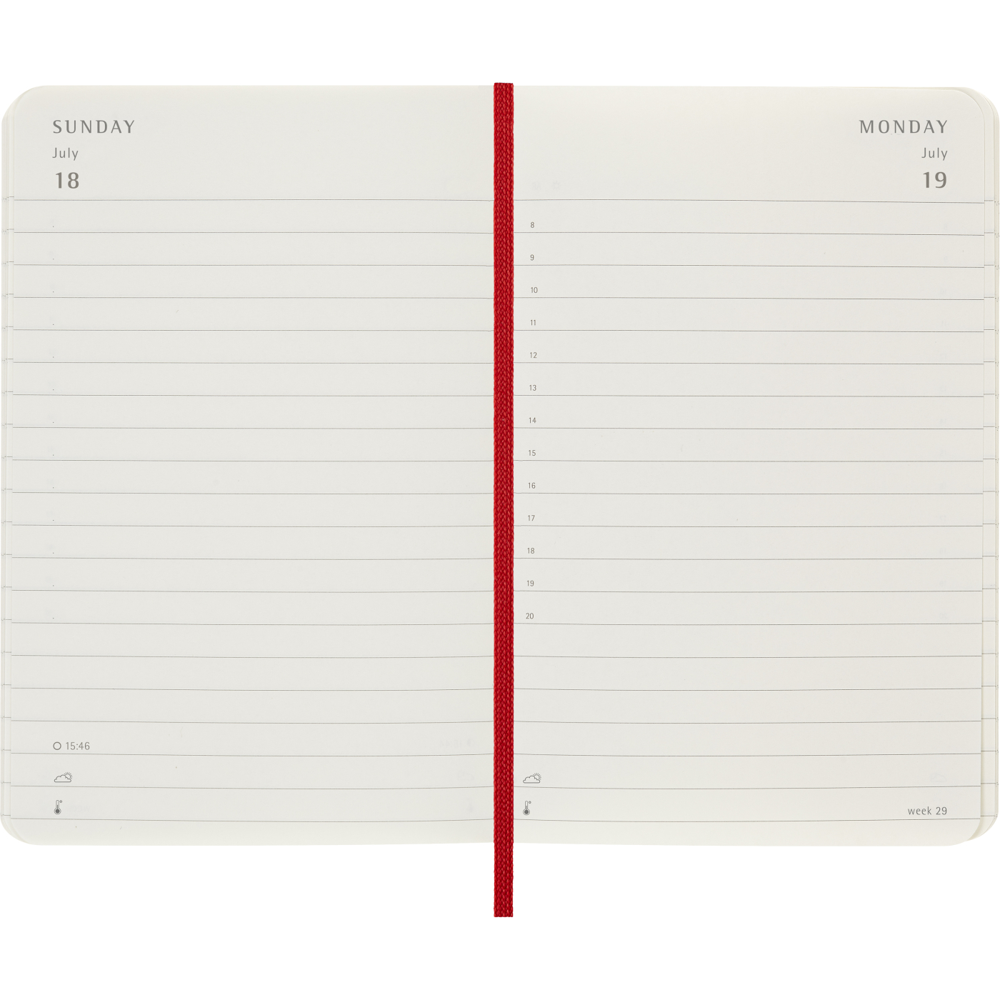 Kalender 12M Daily 2027 Softcover Pocket Red