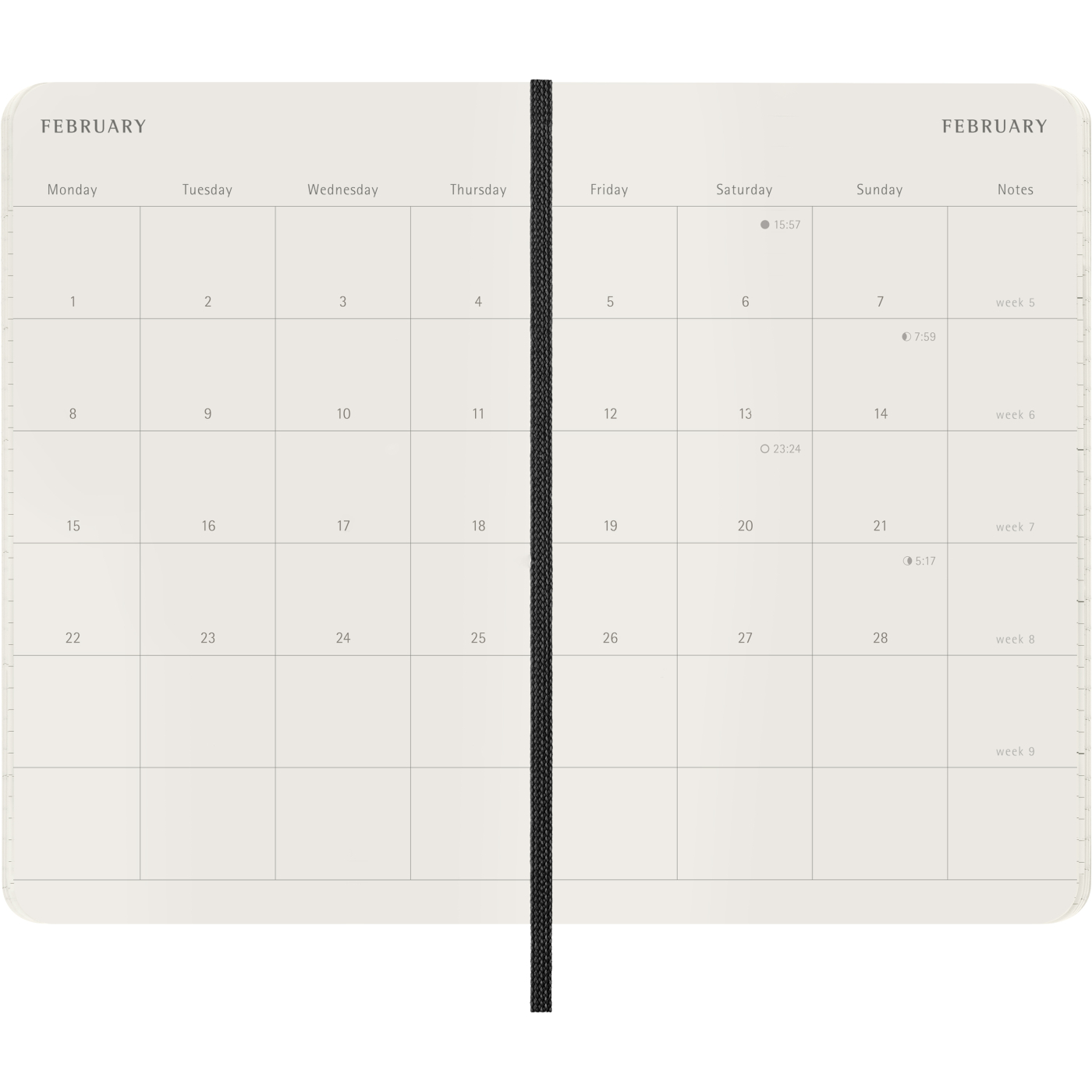Kalender 12M Monthly 2027 Softcover Large Black