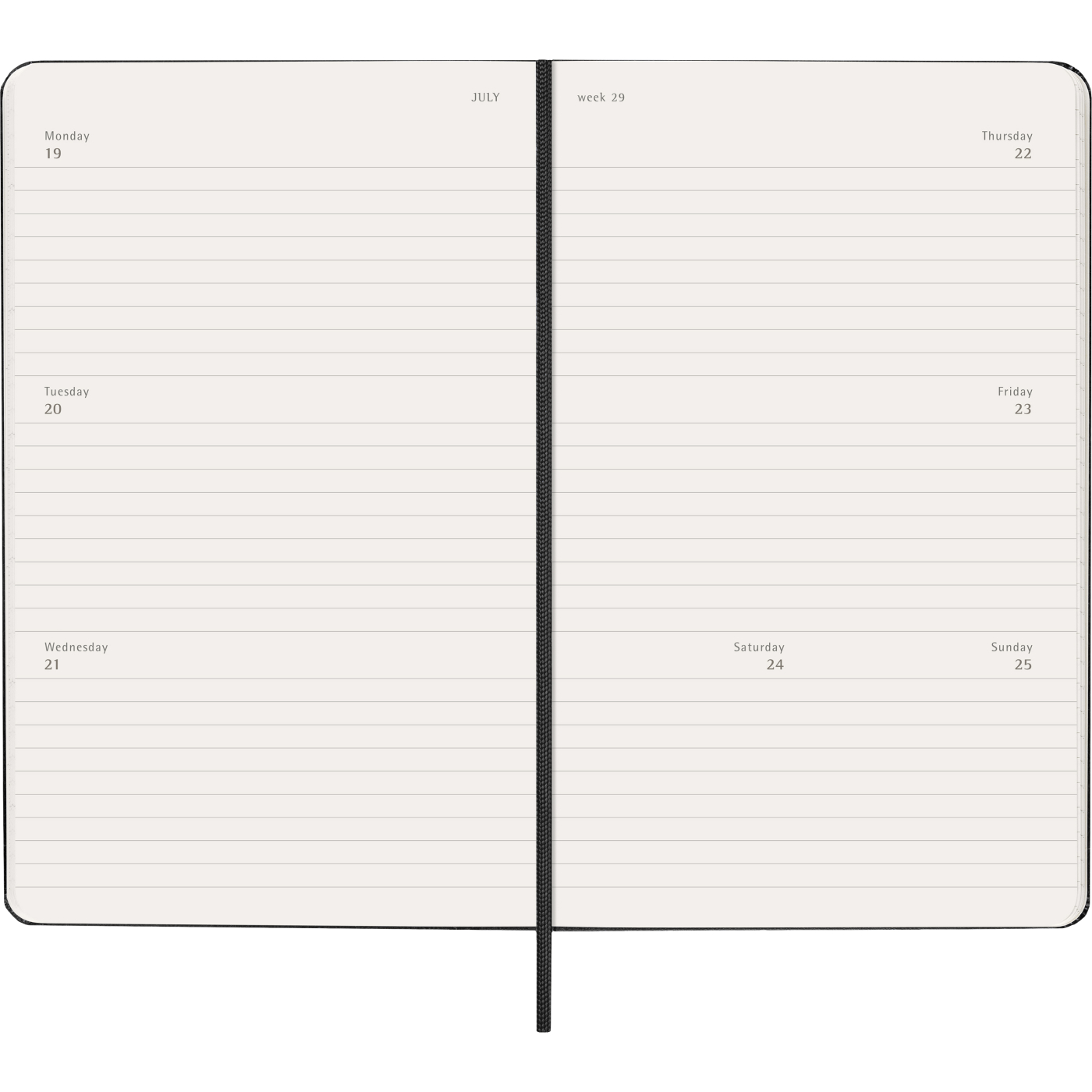 Kalender 12M Weekly Horizontal 2027 Hardcover Large Black