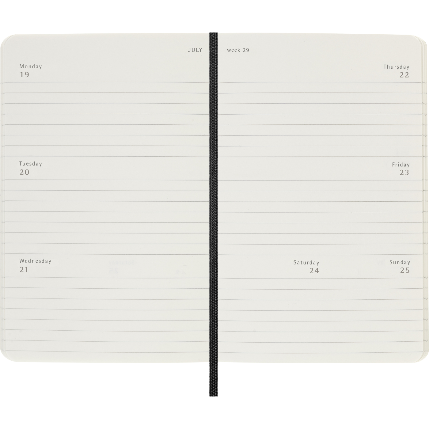 Kalender 12M Weekly Horizontal 2027 Softcover Pocket Black
