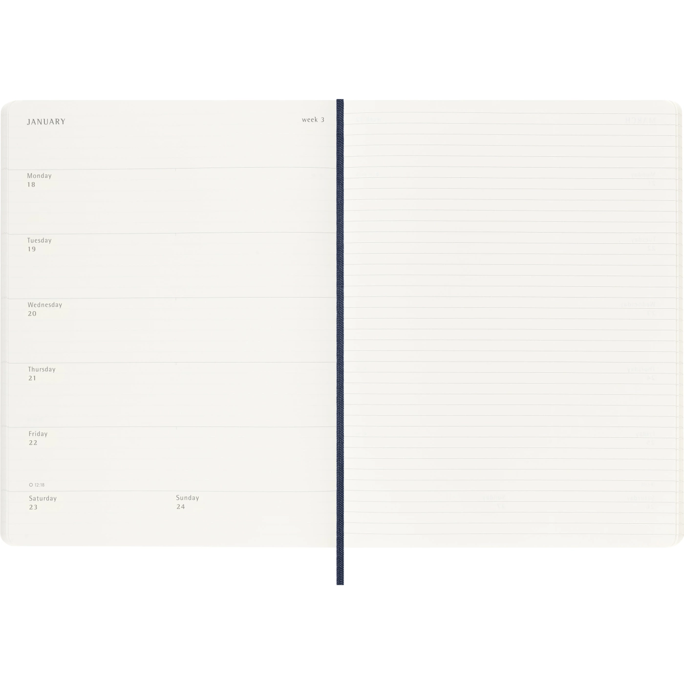 Kalender 12M Weekly Notebook 2027 Softcover XL Sapphire Blue