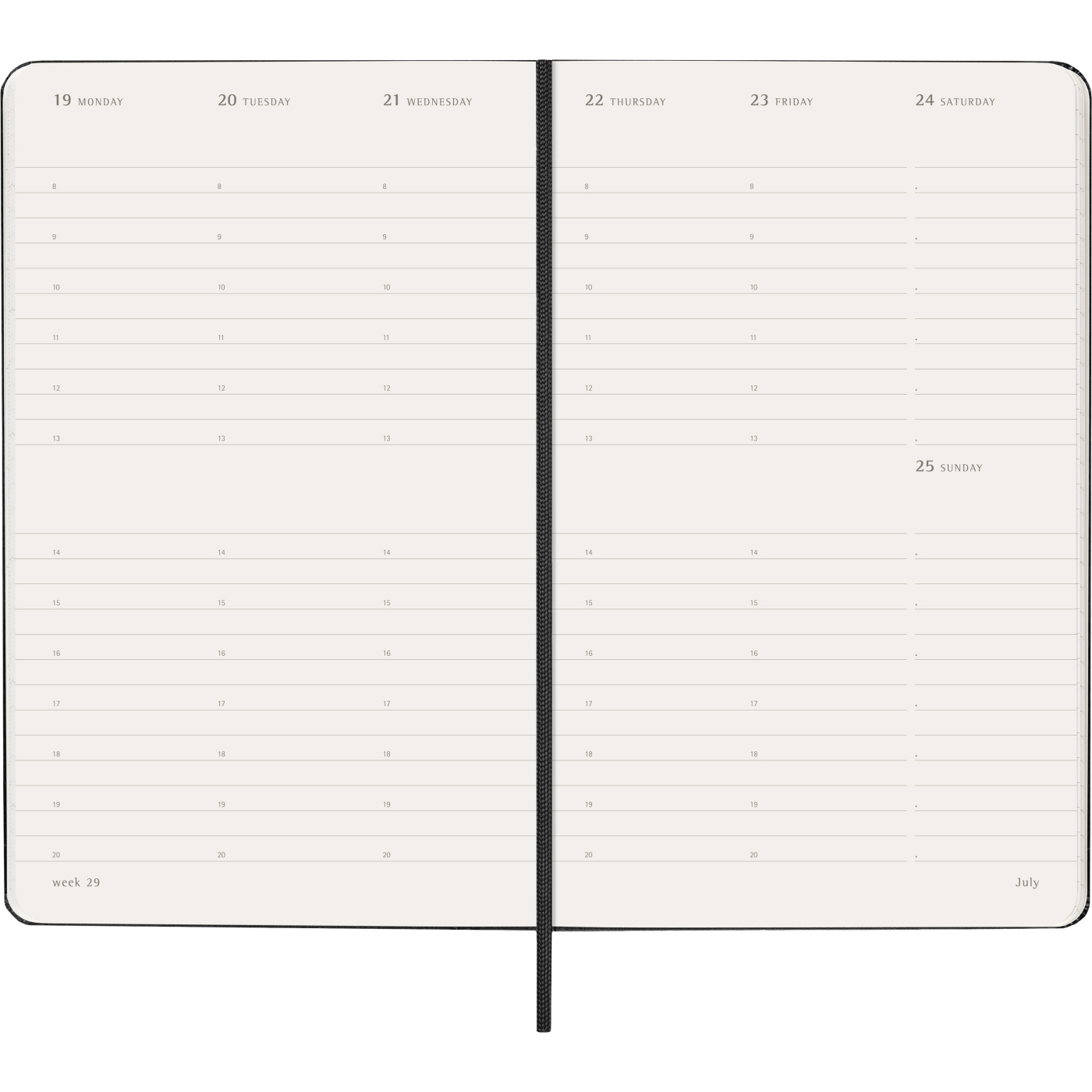 Kalender 12M Weekly Vertical 2027 Hardcover Large Black