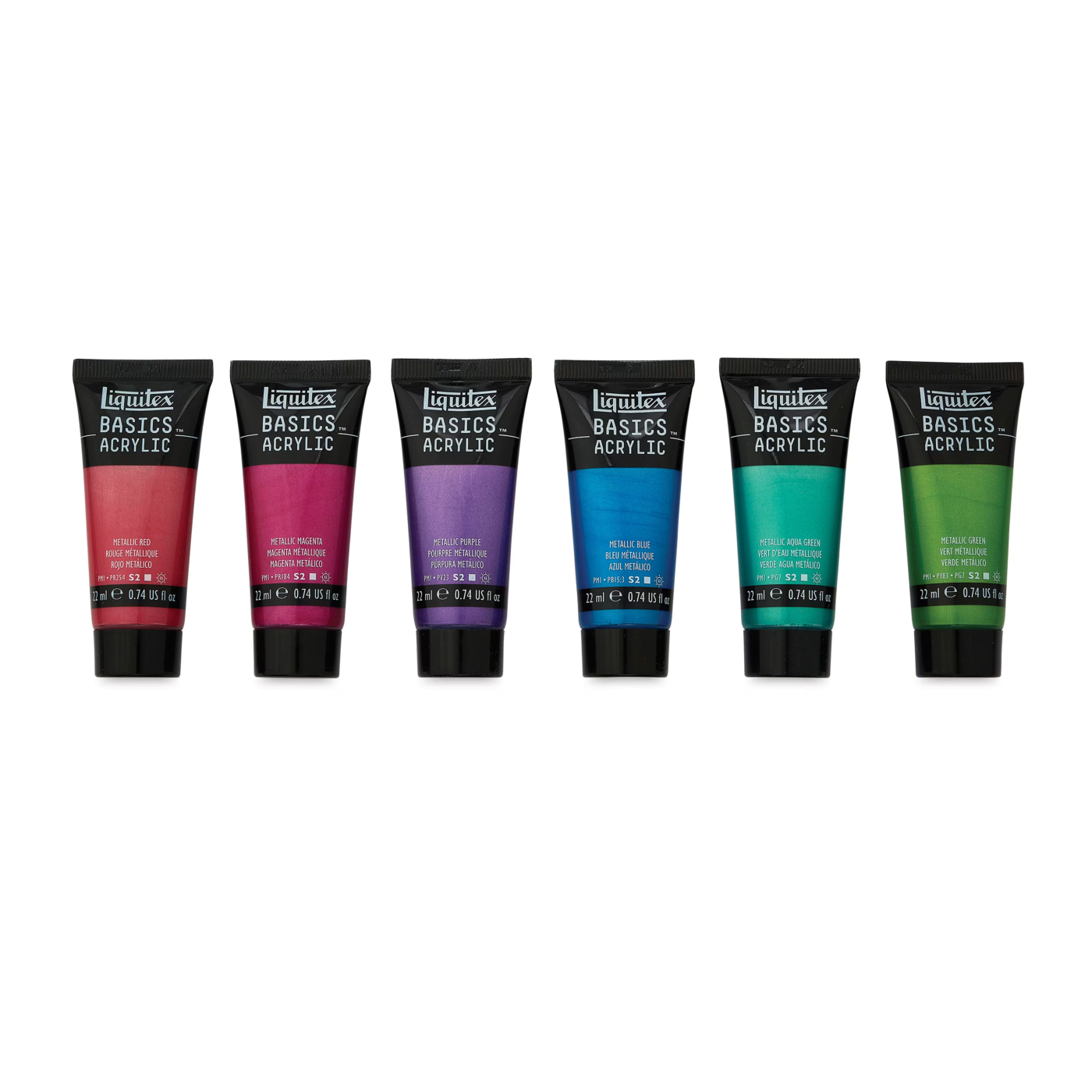 Akrylfärg Basics Metallic Set 6x22 ml
