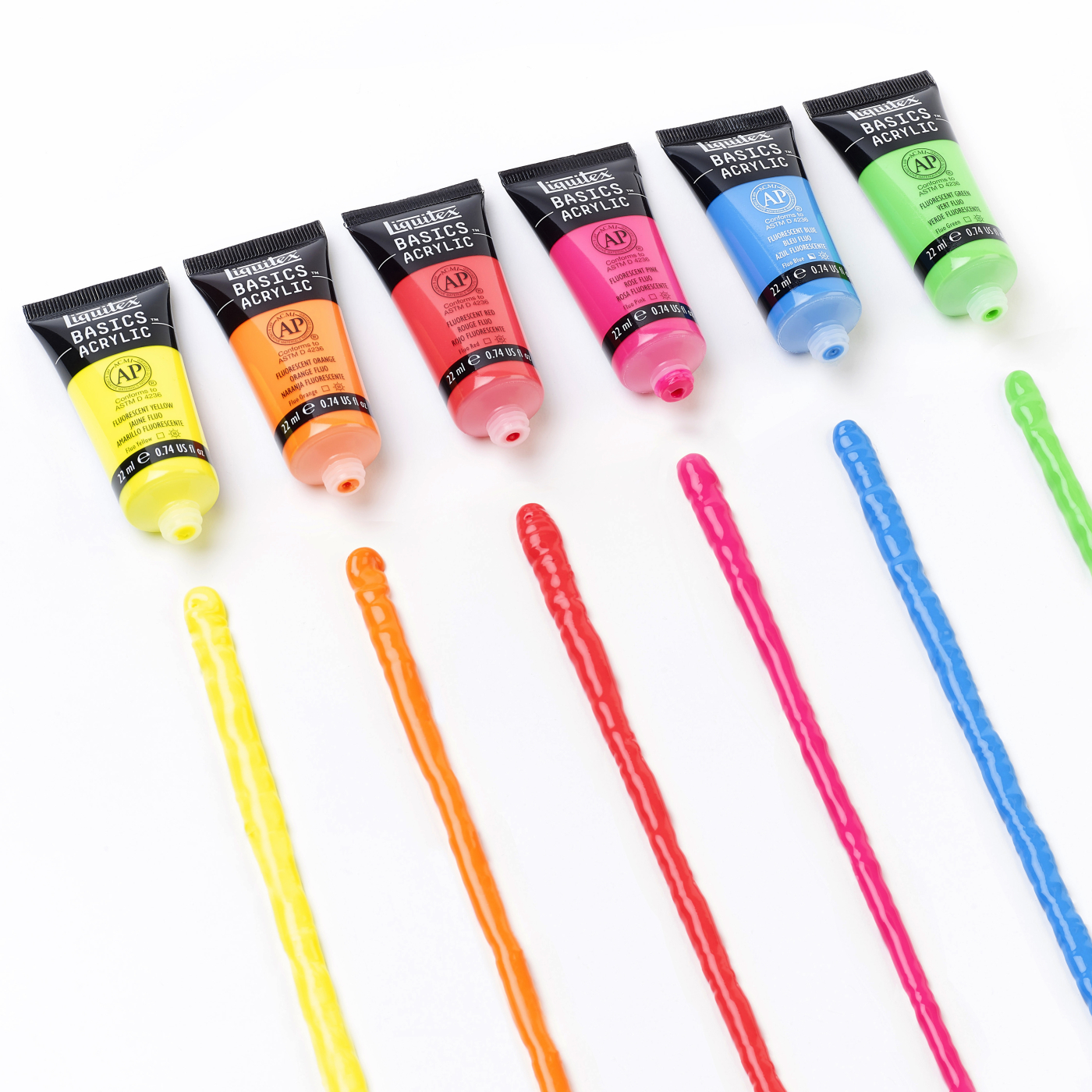 Akrylfärg Fluorescent Set Tubes 6x22 ml