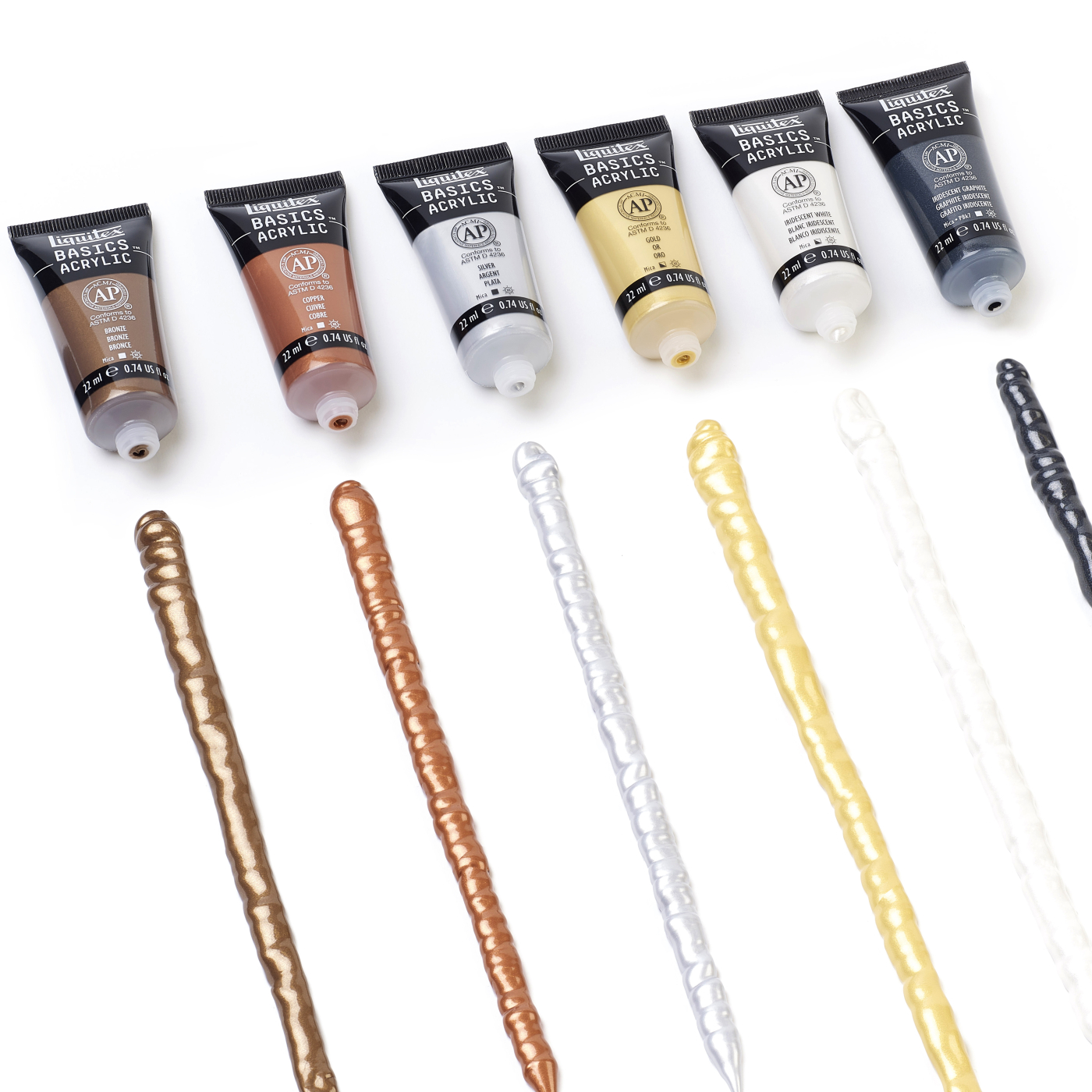 Akrylfärg Metallic & Iridescent Set Tubes 6x22 ml
