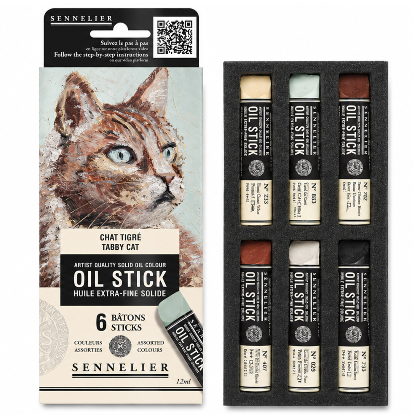 Oljekritor Mini 6-set Tabby cat