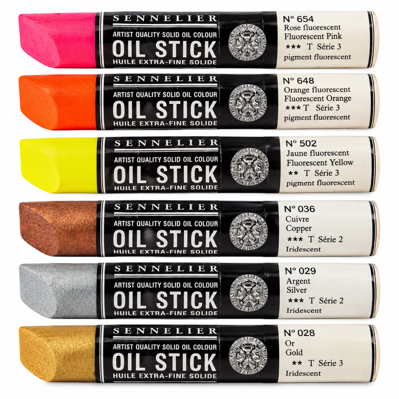 Oljekritor Flurescent & Metallics 6-set