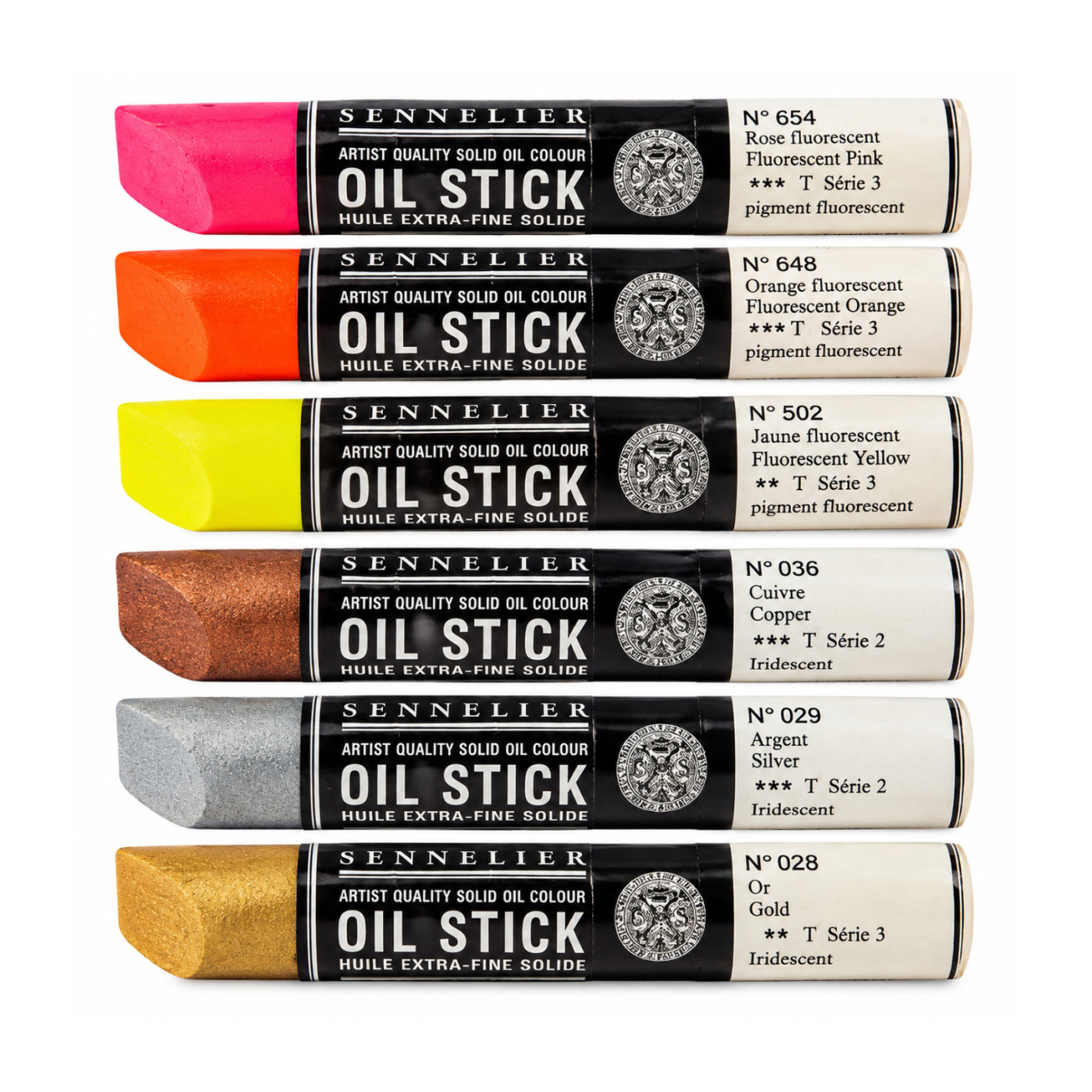 Oljekritor Flurescent & Metallics 6-set