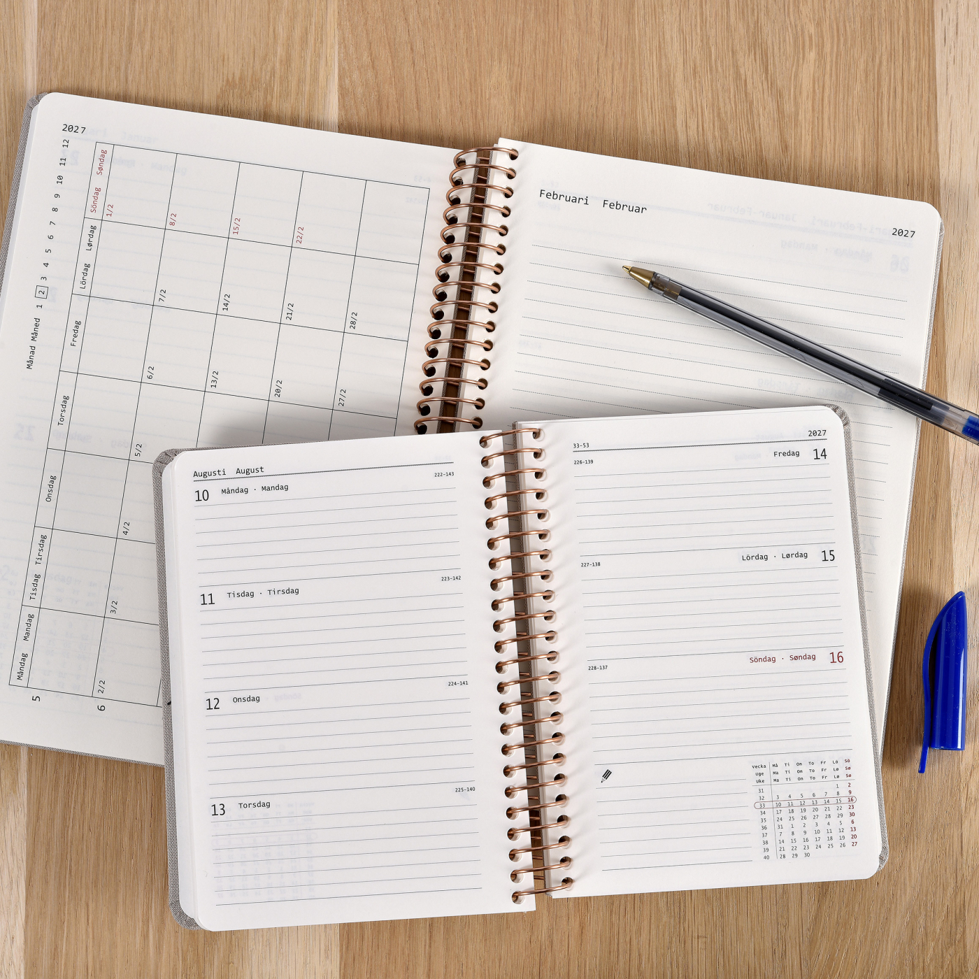Kalender 2027 A6 Weekly Sand
