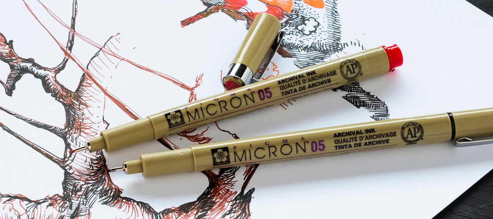 Pigma Micron Fineliner 6-set + 1 Brush Pen + 1 PN