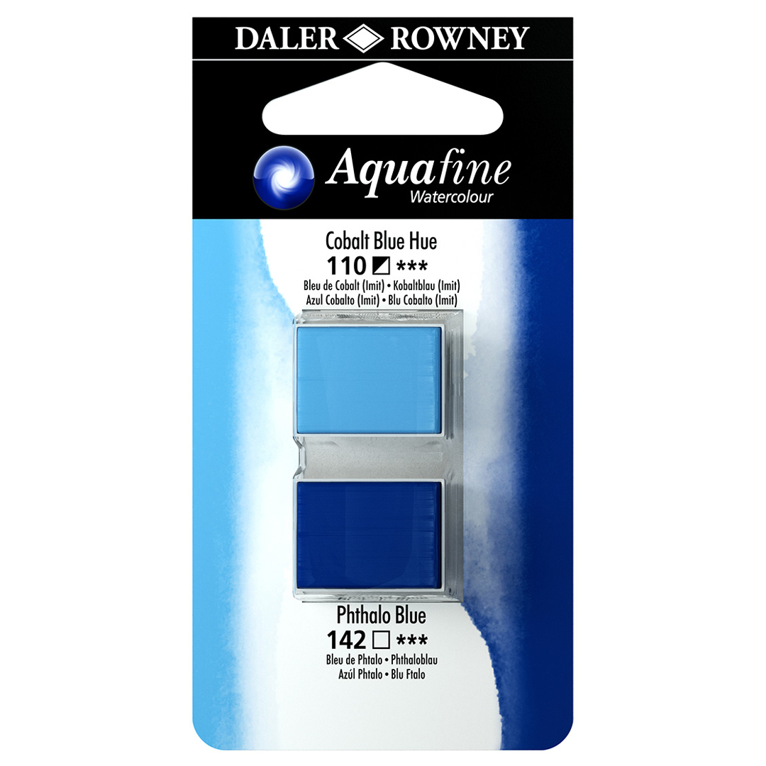 Aquafine Akvarellfärg ½ - kopp Duo Cobalt Blue Hue/Phthalo Blue