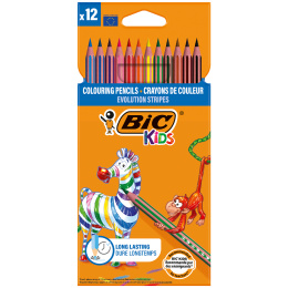 Kids Evolution Stripes Färgpennor 12-set (5 år+) i gruppen Kids / Barnpennor / Färgpennor för barn hos Pen Store (100244)