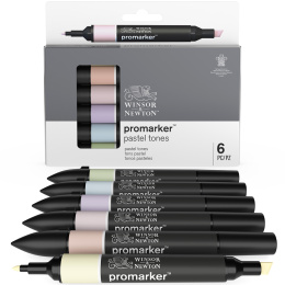 Promarker 6-set Pastel tones i gruppen Pennor / Konstnärspennor / Illustrationsmarkers hos Pen Store (100539)