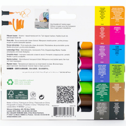 Promarker Brush Vibrant Tones 12-set + Blender i gruppen Pennor / Konstnärspennor / Illustrationsmarkers hos Pen Store (100557)