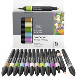 Promarker 12-set + blender (Manga Fantasy) i gruppen Pennor / Konstnärspennor / Illustrationsmarkers hos Pen Store (100561)