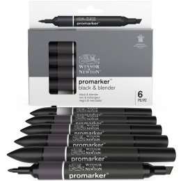 Promarker 6-set Black & Blender i gruppen Pennor / Konstnärspennor / Illustrationsmarkers hos Pen Store (100567)