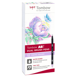ABT Dual Brush pen 12-set Pastel i gruppen Pennor / Konstnärspennor / Penselpennor hos Pen Store (101094)