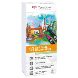 ABT Dual Brush pen 18-set Pastel i gruppen Pennor / Konstnärspennor / Penselpennor hos Pen Store (101096)