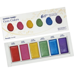 Gansai Tambi Akvarell 6-set Gem Colors i gruppen Konstnärsmaterial / Färger / Akvarellfärg hos Pen Store (101102)