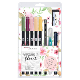 Watercoloring set Floral i gruppen Pennor / Konstnärspennor / Penselpennor hos Pen Store (101263)