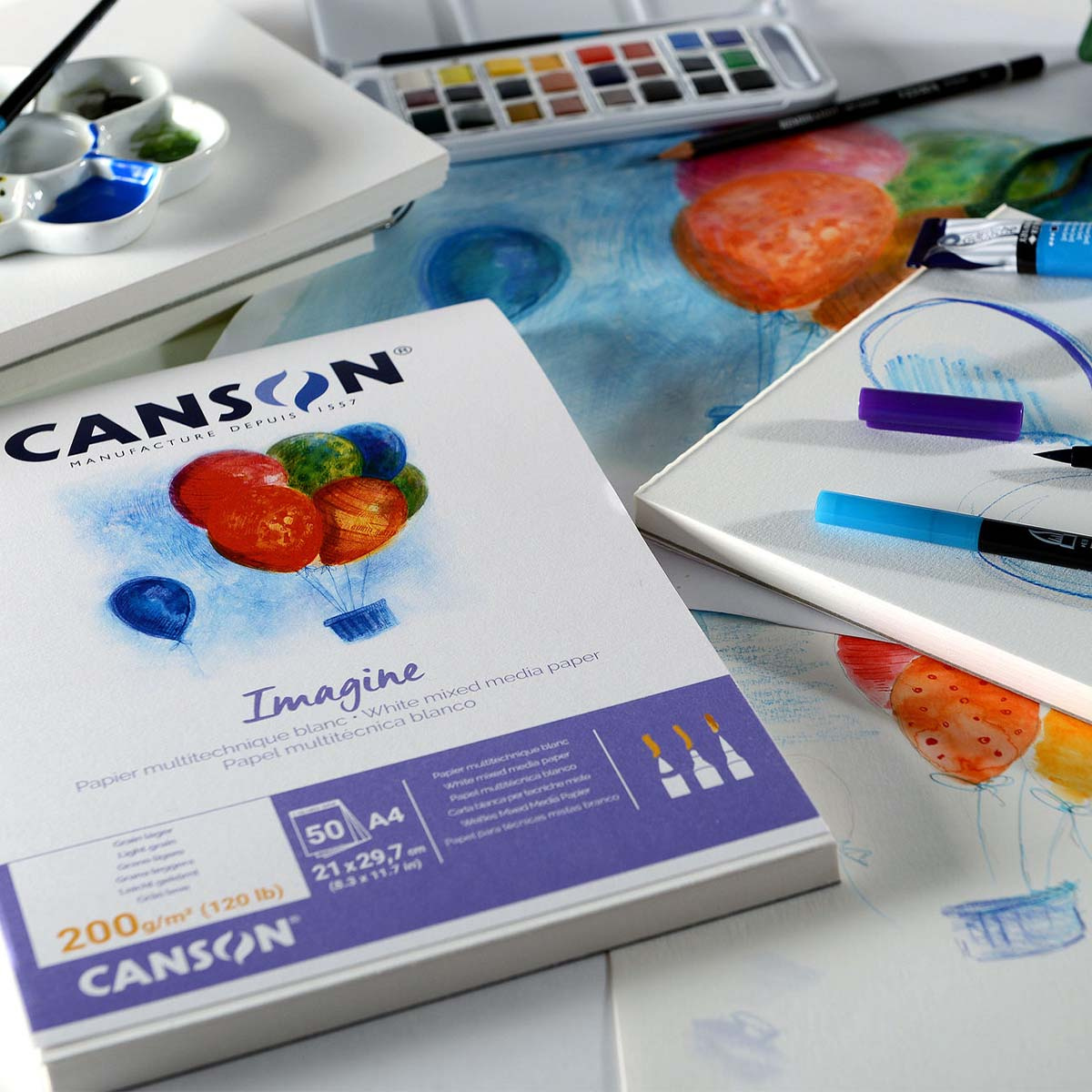 Canson C à Grain - 2 Buste Da 12 Fogli Di Carta Da Disegno Bianca, Grana Fine, 24x32 Cm, 180 G/m², Made In France.