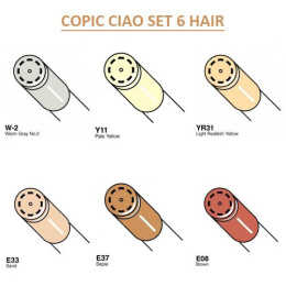 Ciao 5+1 Fineliner Hair Tones 1 i gruppen Pennor / Konstnärspennor / Illustrationsmarkers hos Pen Store (103868)
