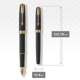 Sonnet Black/Gold Reservoar Medium i gruppen Pennor / Fine Writing / Reservoarpennor hos Pen Store (104695)