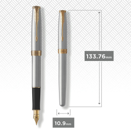 Sonnet Steel/Gold Reservoar Fine i gruppen Pennor / Fine Writing / Reservoarpennor hos Pen Store (104700)