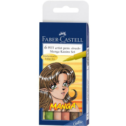 PITT Artist Brush 6-set Manga Kaoiro i gruppen Pennor / Konstnärspennor / Tuschpennor hos Pen Store (105146)