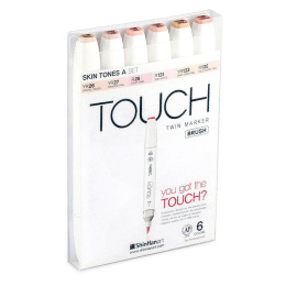 Twin Brush Marker 6-set Skin Tones A i gruppen Pennor / Konstnärspennor / Illustrationsmarkers hos Pen Store (105322)