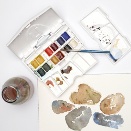 Cotman Akvarellfärg Pocket Box Plus 12 ½ - koppar i gruppen Konstnärsmaterial / Konstnärsfärger / Akvarellfärg hos Pen Store (107240)