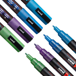 Posca PC-3M Glitter Blue tones 4-set i gruppen Pennor / Konstnärspennor / Illustrationsmarkers hos Pen Store (110417)