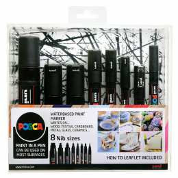Posca Marker Black 8-set i gruppen Pennor / Konstnärspennor / Illustrationsmarkers hos Pen Store (110418)