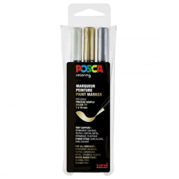 Posca Brush PCF-350 Metallic 3-set i gruppen Pennor / Konstnärspennor / Penselpennor hos Pen Store (110426)